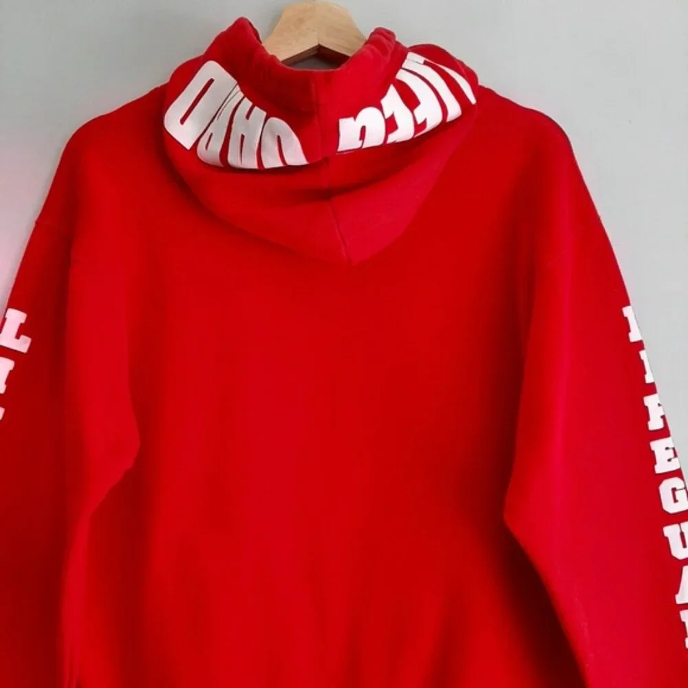 LIFEGUARD | Front Logo White Cross Comfy Hoodie Sweatshirt Red Sz M - Picture 11 of 14